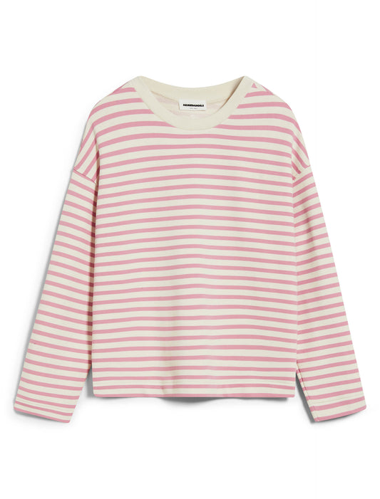 Armedangels - Sweatshirt Frankaa Stripe - Raspberry Pink / Undyed