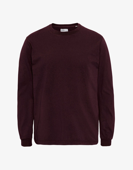 Oversized LS T-shirt - Oxblood Red